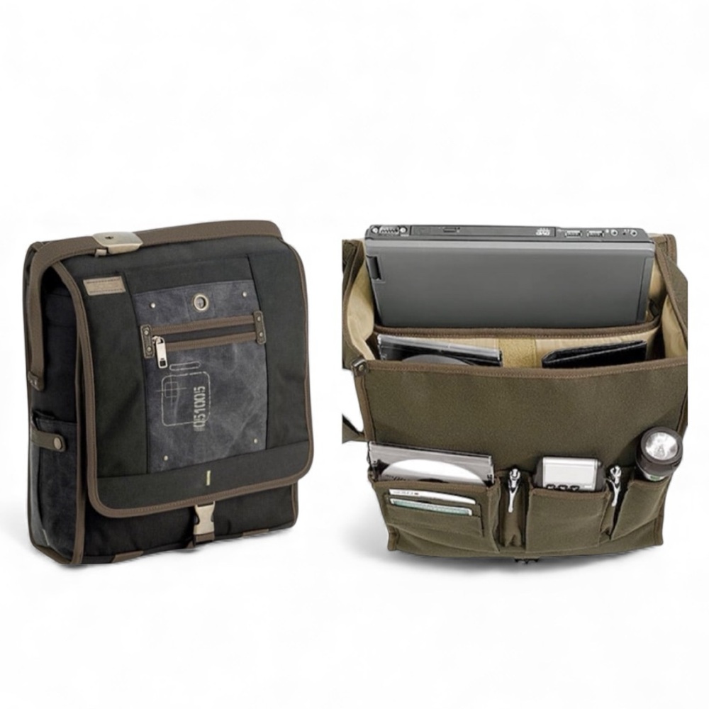 Solo Urban Messenger Laptop Bag Canvas & Distressed Trim – Fits 15.4” Laptop